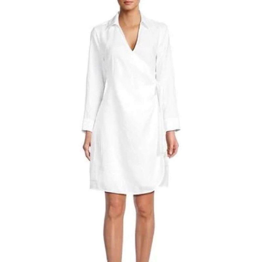 Saks Fifth Avenue White Long Sleeve Dress